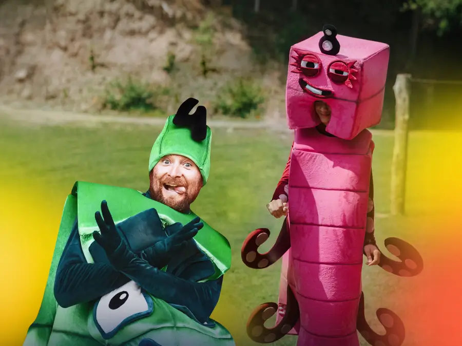 Kostum Numberblocks zabava s številkama 4 in 8 za otroško praznovanje
